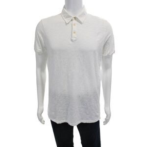 Velvet Mens Point Polo Collared Short Sleeve White 100% Cotton Size S